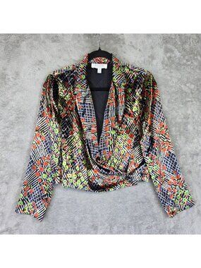 Ett Twa By Anthropologie Blazer Womens 2P Petite Multicolor Velvet Cropped